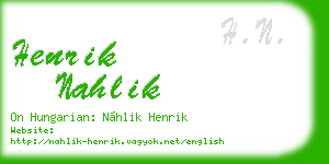 henrik nahlik business card