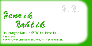 henrik nahlik business card